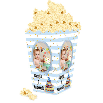 1 Yaş Pasta Temalı Popcorn Kutusu