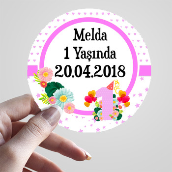 1 Yaşında  Temalı Sticker