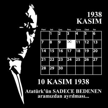 10 Kasım Günü ile Atatürk Silüeti Temalı Kare Parti Afiş