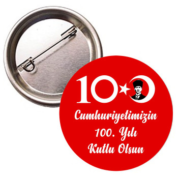 100. Yıl Cumhuriyet Temalı İğneli Buton Rozet