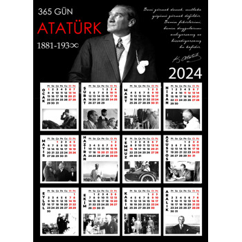 12 Resimde Atatürk Temalı Afiş