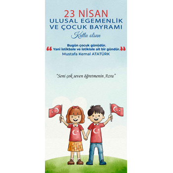 23 Nisan Çocukları ile Kutlama Temalı Hediyelik Kart