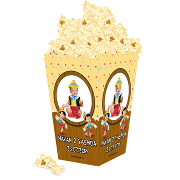 Pinokyo Temalı Popcorn Kutusu