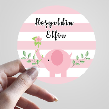 Kız Fil ve Sarmaşık Temalı Sticker