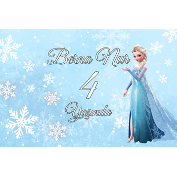 Frozen Buz Fon Temalı Doğum Günü Afiş