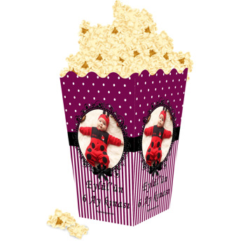 6 Ay Kınası Mürdüm Renk Mürdüm Renk Temalı Popcorn Kutusu