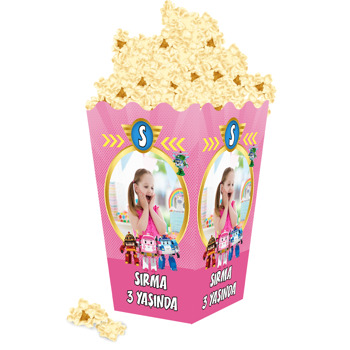 Kuzu Mavi Çizgili Temalı Popcorn Kutusu