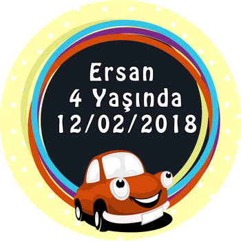 Sevimli Araba Temalı Sticker