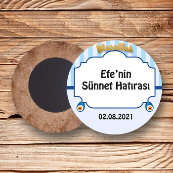 Sünnet Temalı Ahşap Daire Magnet 2