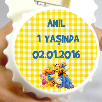 Winnie The Pooh  Kapak Şekilli Magnet Açacak