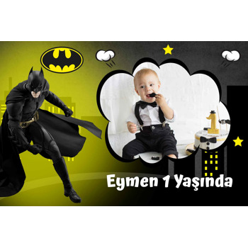 Batman ile Gotham Şehri Temalı Doğum Günü Afiş