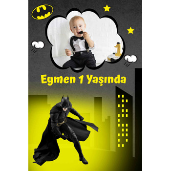 Batman ile Gotham Şehri Temalı Doğum Günü Magnet