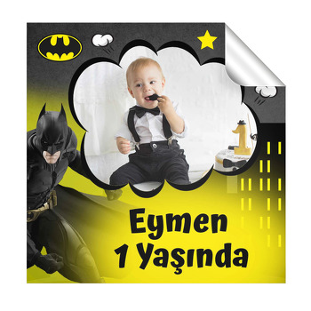 Batman ile Gotham Şehri Temalı Kare Etiket