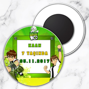 Ben 10 Temalı Daire Plastik Magnet