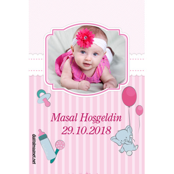 Miniş Fil Partili Bebek Temalı Hoşgeldin Bebek Magnet