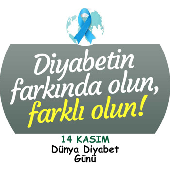 Dünya Diyabet Günü Mavi Farkındalık Temalı Sticker