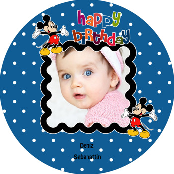 Mickey Mouse Akrilik Daire Magnet