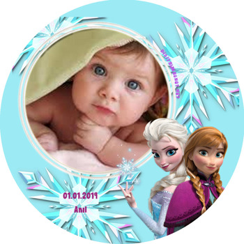 Frozen Karlar Ülkesi Temalı Akrilik Daire Magnet