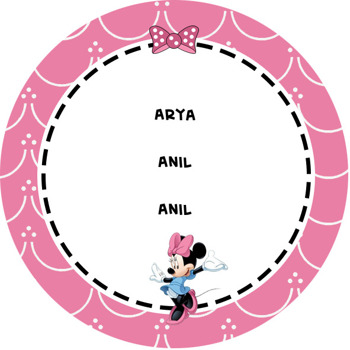 Minnie Mouse Temalı Akrilik Daire Magnet