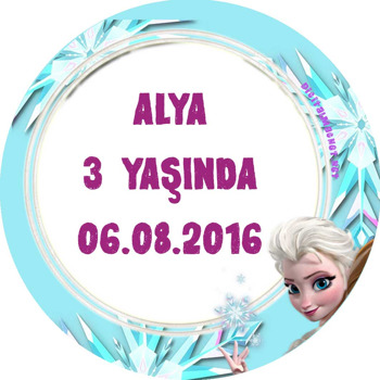 Frozen Karlar Ülkesi Temalı Akrilik Daire Magnet