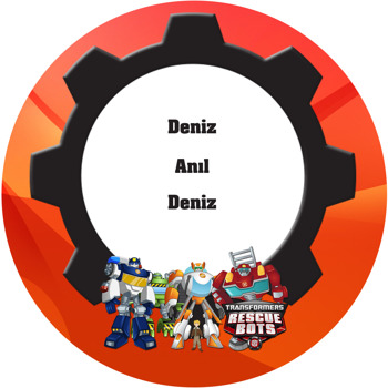 Transformers Rescue Bots Temalı Akrilik Daire Magnet