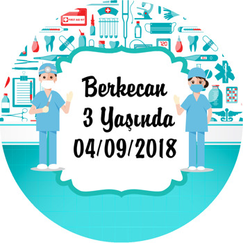 Doktor Temalı Akrilik Daire Magnet