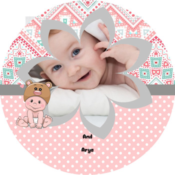 Pink Baby Temalı Hoşgeldin Bebek Akrilik Daire Magnet