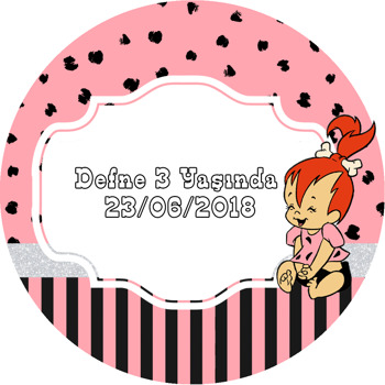 Pembe Çakıl Temalı Akrilik Daire Magnet