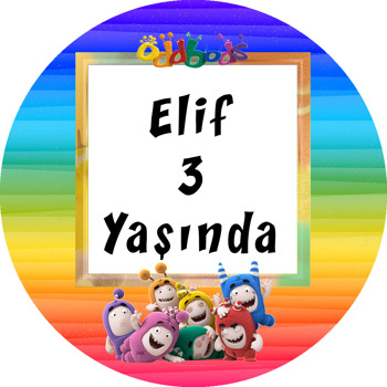 Oddbods Temalı Akrilik Daire Magnet