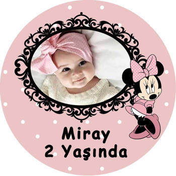 Soft Minnie Mouse Temalı Resimli Akrilik Daire Magnet