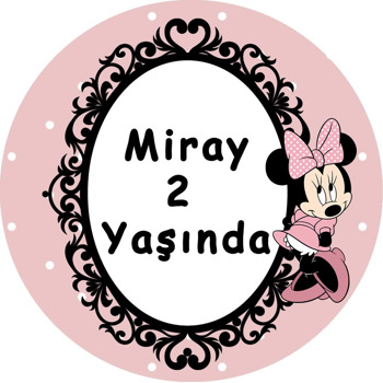 Soft Minnie Mouse Temalı Akrilik Daire Magnet