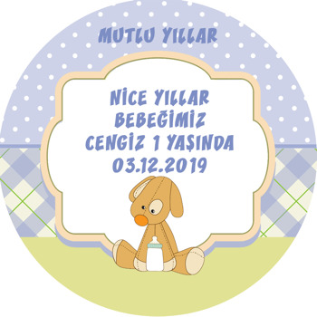 Sevimli Köpek Temalı Akrilik Daire Magnet