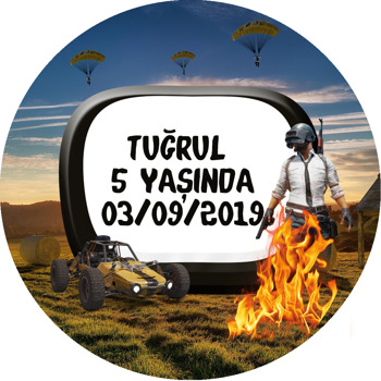 Pubg Temalı Akrilik Daire Magnet