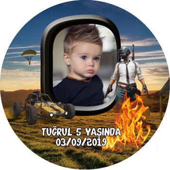 Pubg Temalı Resimli Akrilik Daire Magnet