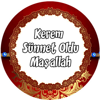 Kırmızı Sünnet Temalı Akrilik Daire Magnet