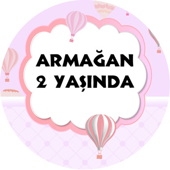 Pembe Soft Uçan Balonlar Temalı Akrilik Daire Magnet