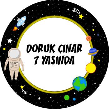 Gezegenler Temalı Akrilik Daire Magnet