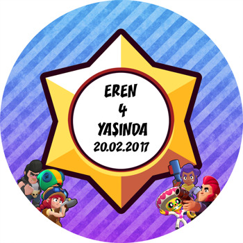 Brawl Star Temalı Akrilik Daire Magnet