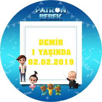 Patron Bebek Temalı Akrilik Daire Magnet