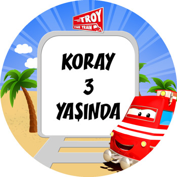 Tren Troy Temalı Akrilik Daire Magnet