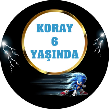 Sonic Temalı Akrilik Daire Magnet