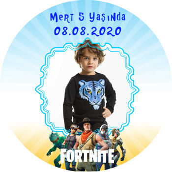 Fortnite Temalı Resimli Akrilik Daire Magnet