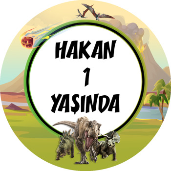 Jurassic World Dinozorlar Temalı Akrilik Daire Magnet