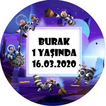 Scrat Uzayda Temalı Akrilik Daire Magnet