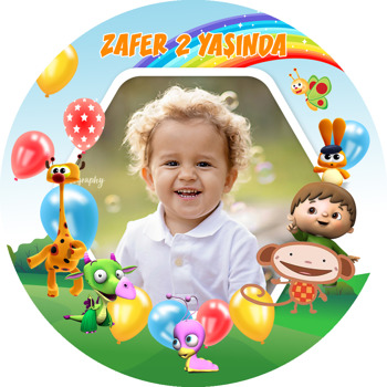 Baby Tv Ekip Temalı Resimli Akrilik Daire Magnet