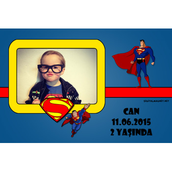 Superman Temalı Doğum Günü Afiş