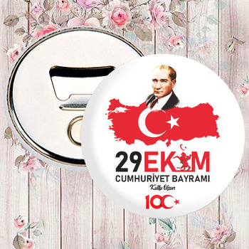 Cumhuriyet Bayramı 100. Yıl Türkiye Haritası Temalı Magnet Açacak