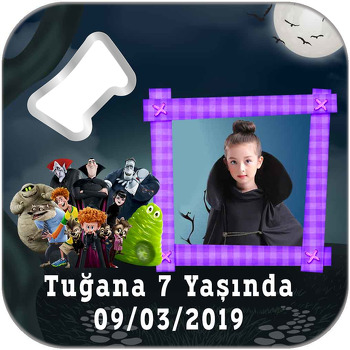 Hotel Transylvania Temalı Kare Magnet Açacak