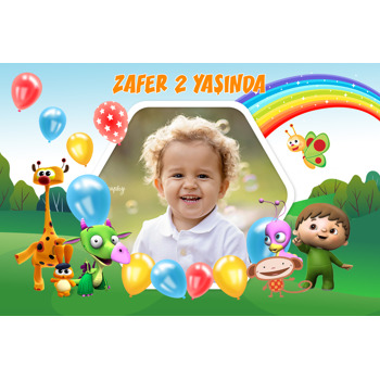 Baby Tv Ekip Temalı Doğum Günü Magnet