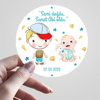 Abi Kardeş ile Deniz Kabukları Temalı Sticker